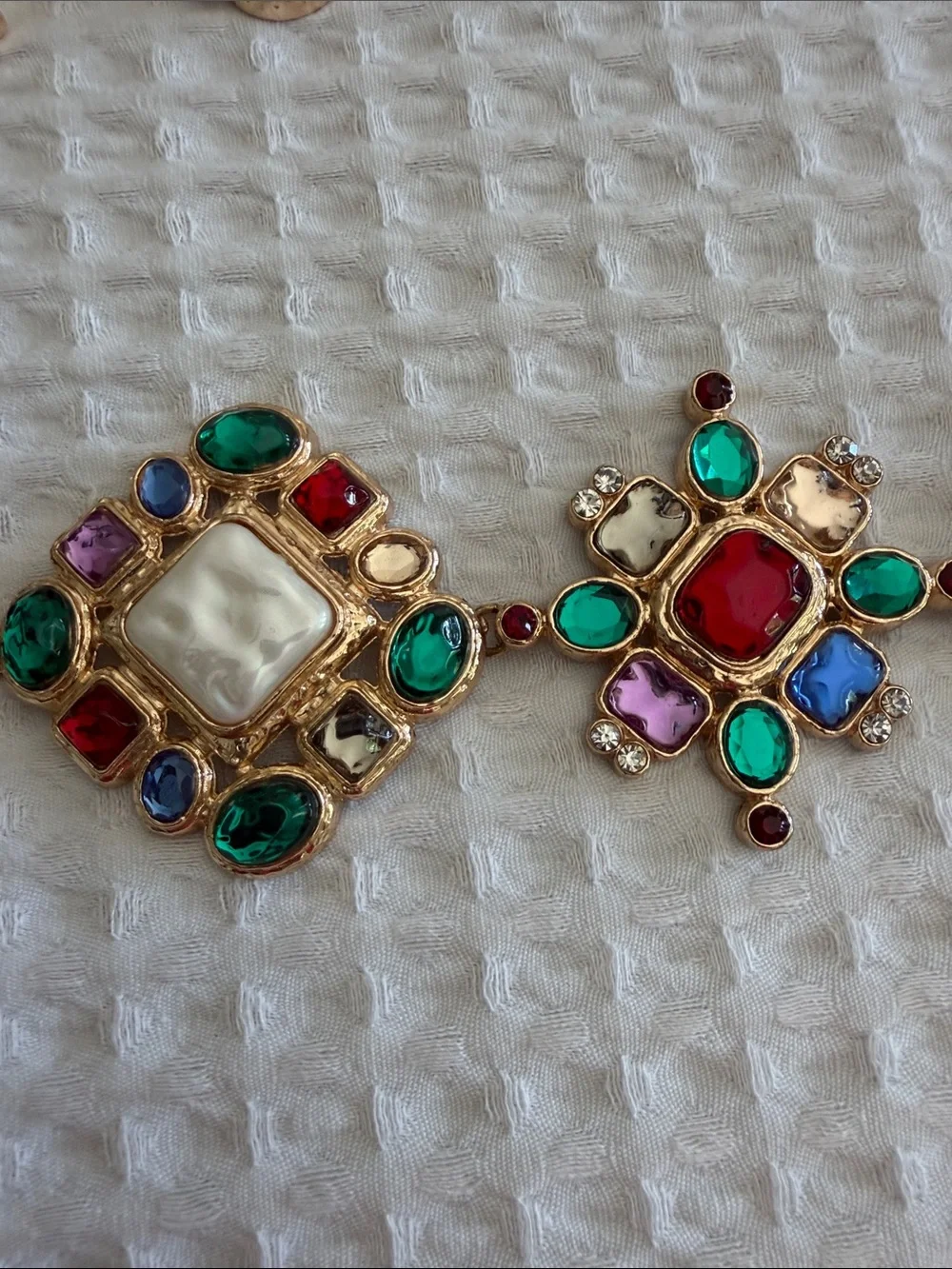 Zara Gold Tone Multi-Color Stone Women's Statement Belt